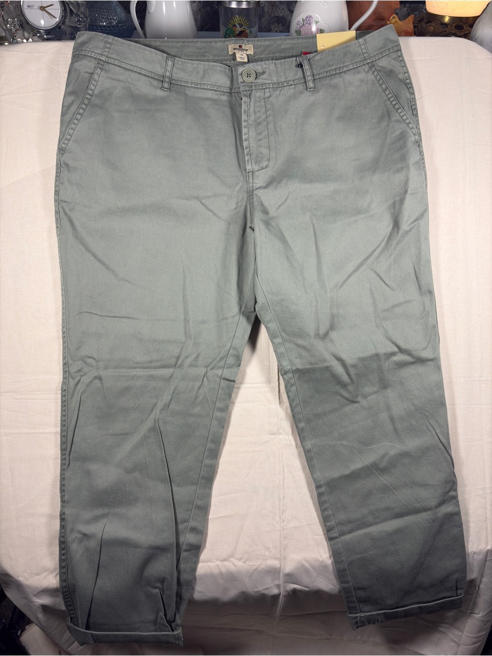 NWT Woolrich Women’s Sunday Chino Pants in Sage Green Size 12